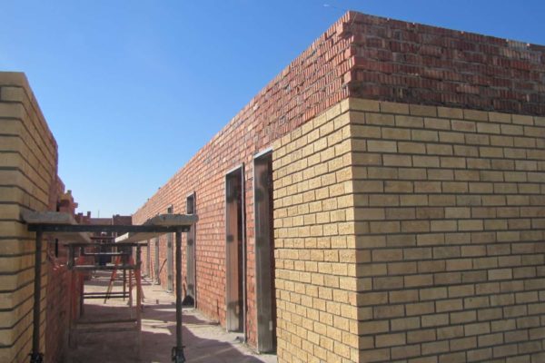 brick layers buildings support doorway