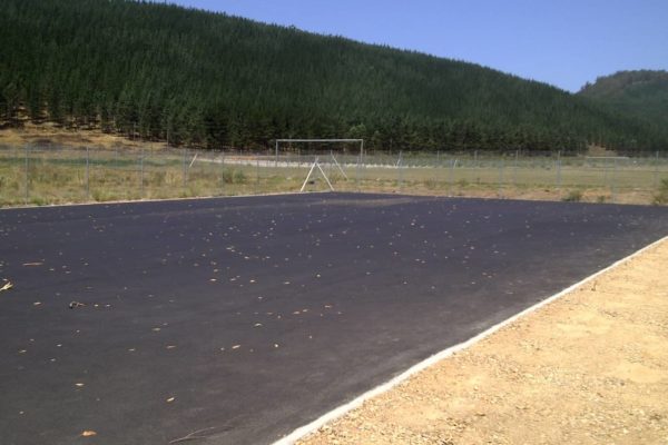open road gravel soccor post forest